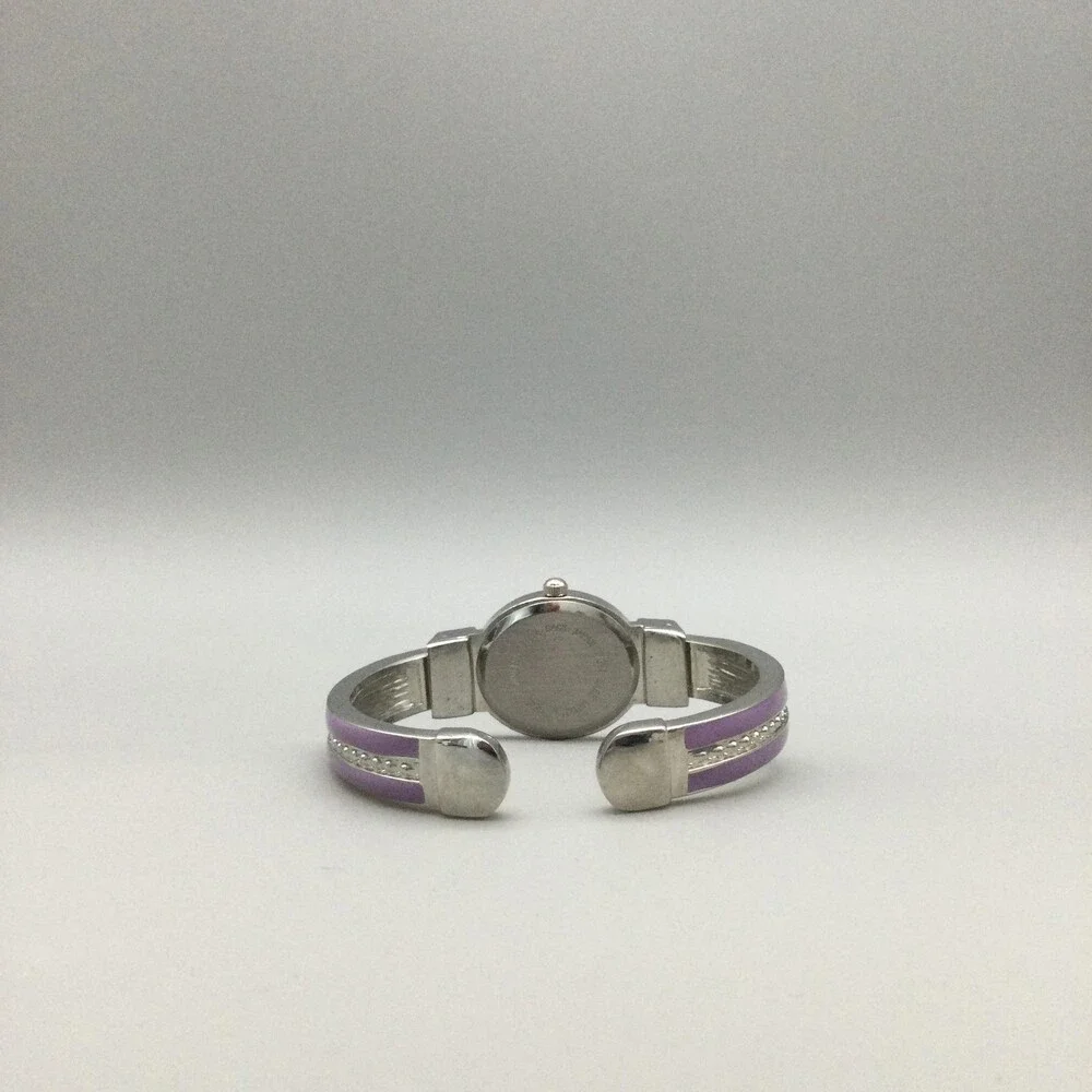Xavier Womens Watch 20mm Oval Dial Faceted Crystal Purple Cuff Band New Battery